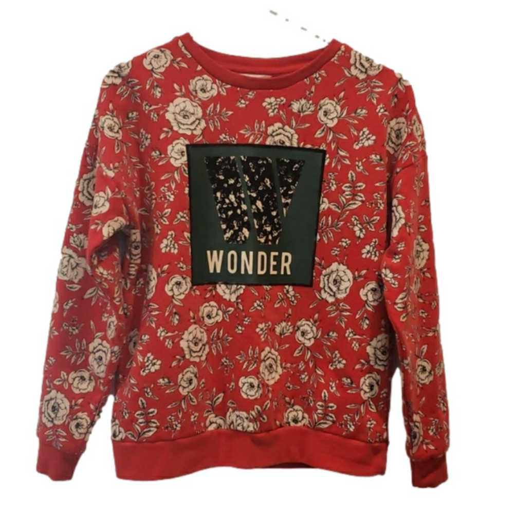 Springfield Sweatshirt Red Floral Women's Small